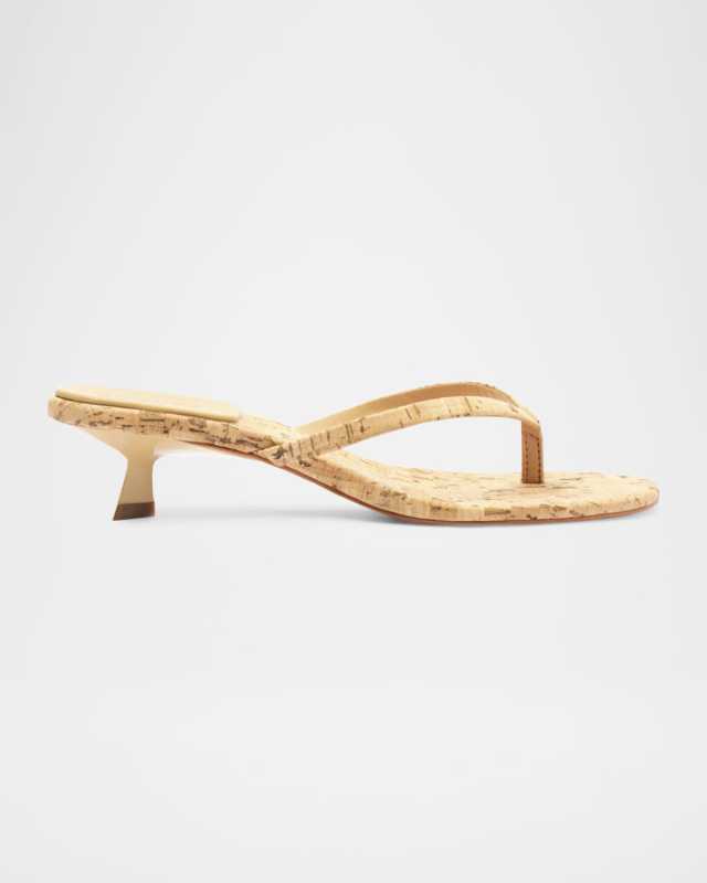 Carolyn Cork Thong Kitten Sandals